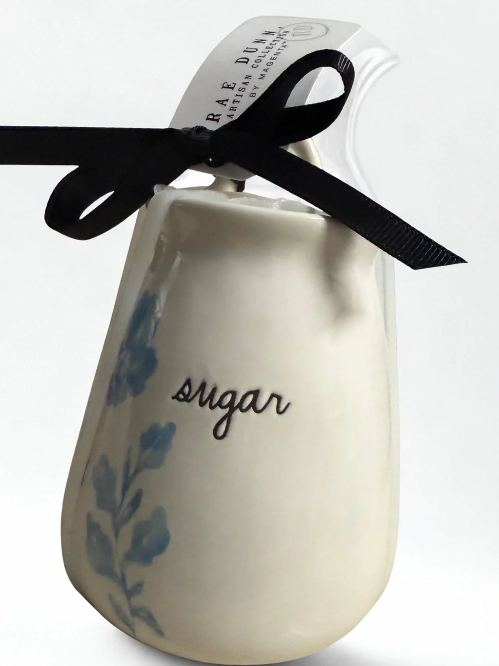 Rae Dunn White and Blue 'sugar' Ceramic Pourer